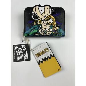 Loungefly Peanuts Snoopy Mummy Zip Around Wallet Glow In The Dark NWT